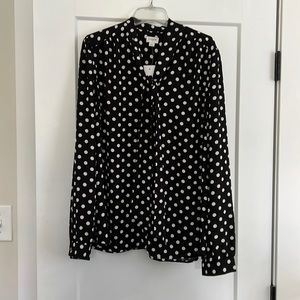 NWT J. Crew Polka Dot Blouse